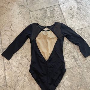 Russian Pointe Long Sleeve Black Leotard